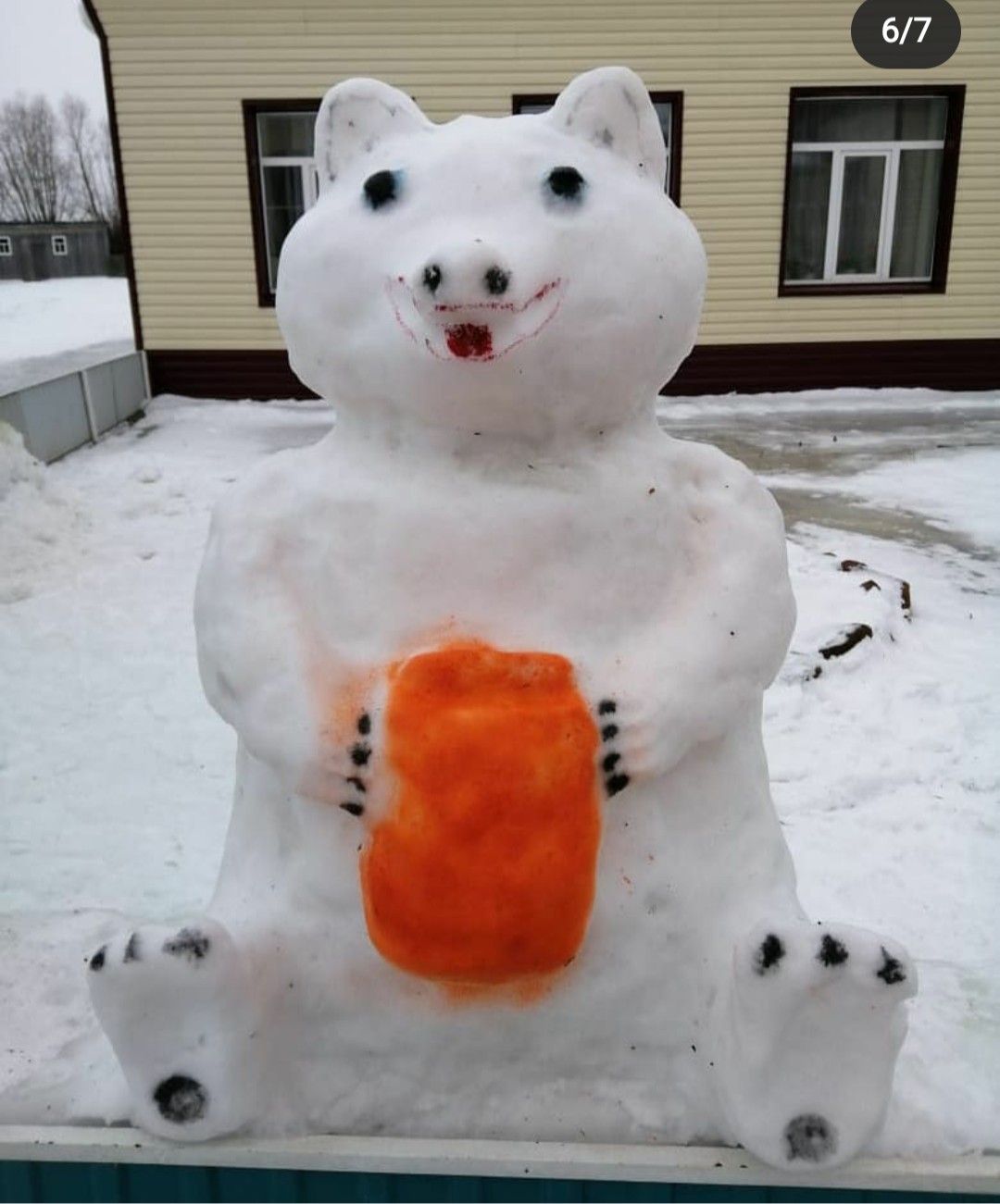 Снежные скульптуры в селе Село-Чура лучшие в Кукморском районе