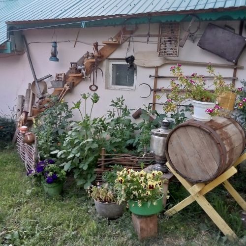 Алан-Полянда яшәүче Марина Елисеева йортының ишегалдында музей ясаган