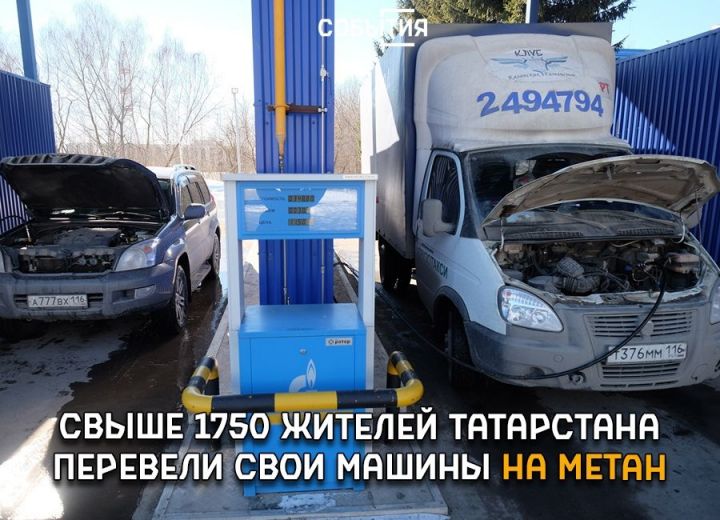 Свыше 1750 жителей Татарстана перевели свои машины на метан