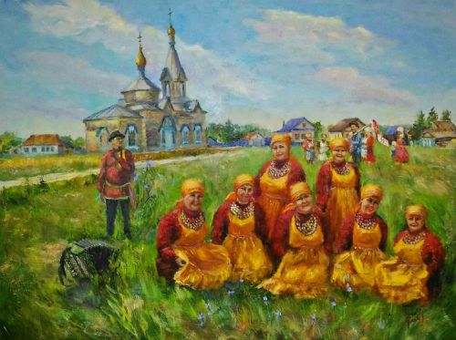 «Сөлге җыю» картинасында - Бахта авылыннан «Карендәш» фольклор ансамбле