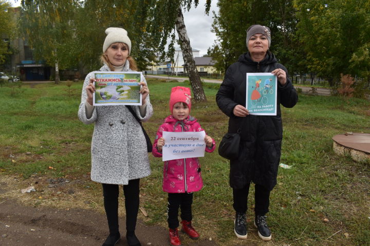 В поселке Татарстан прошла экологическая акция ко Всемирному дню без автомобиля